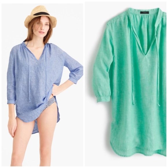 J. Crew Other - J. Crew Lightweight Linen Tunic Beach Cover Up S